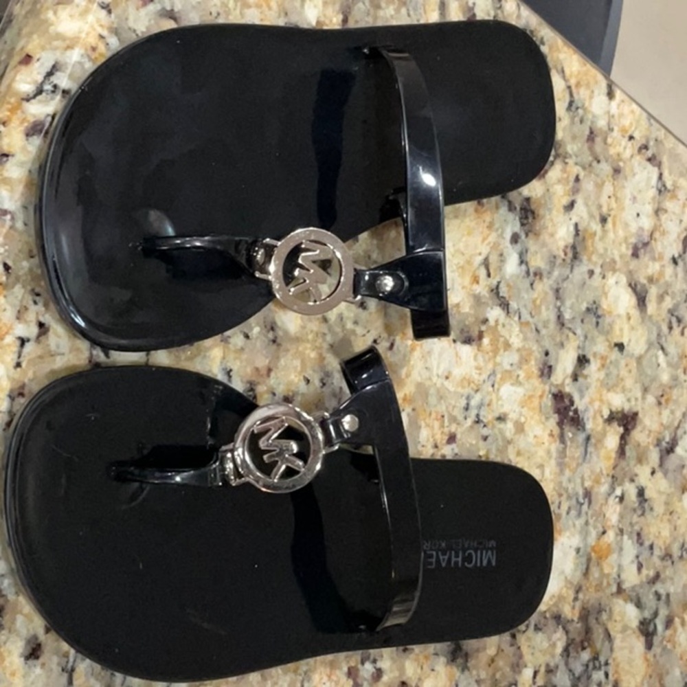 Michael Kors Glossy Black Women's Sandals.